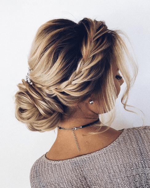 Girl With Braided Updo Low Bun Pretty Style For Event