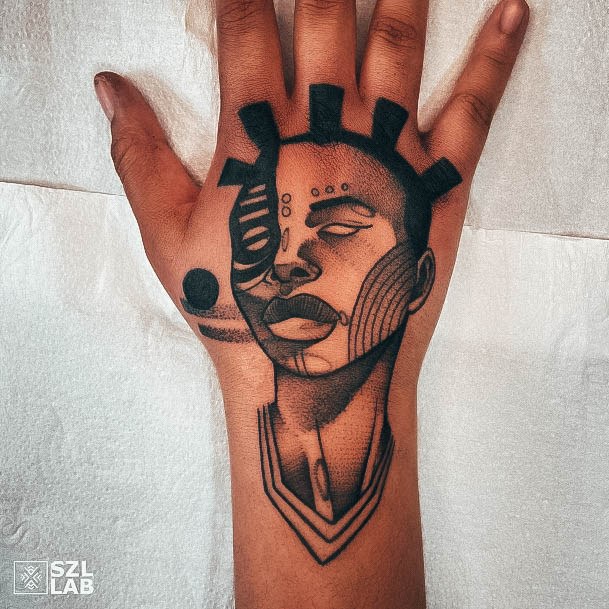 Girl With Darling Africa Tattoo Design