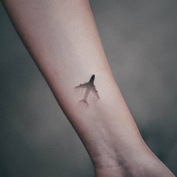 Girl With Darling Airplane Tattoo Design