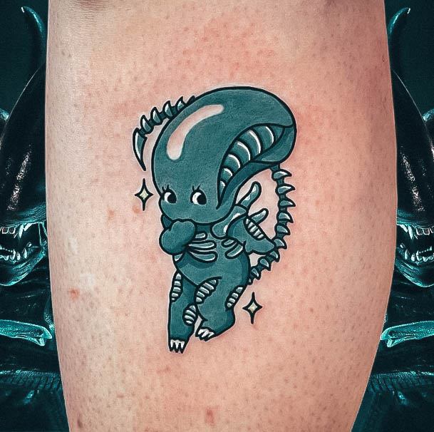 Girl With Darling Alien Tattoo Design