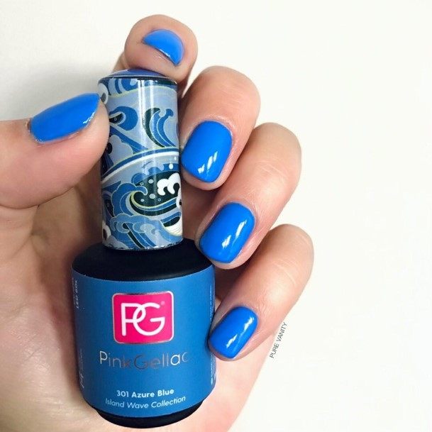 Girl With Darling Azure Nail Design