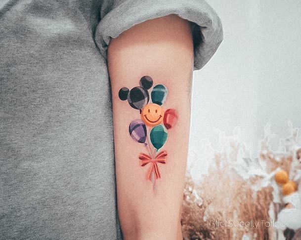 Girl With Darling Ballon Tattoo Design