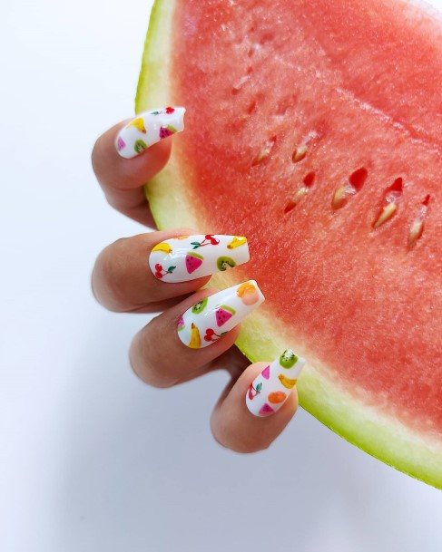 Girl With Darling Banana Nail Design