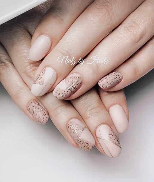 Girl With Darling Beige Nail Design