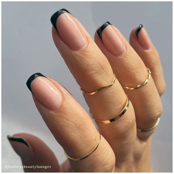 Girl With Darling Black Dress Nail Design