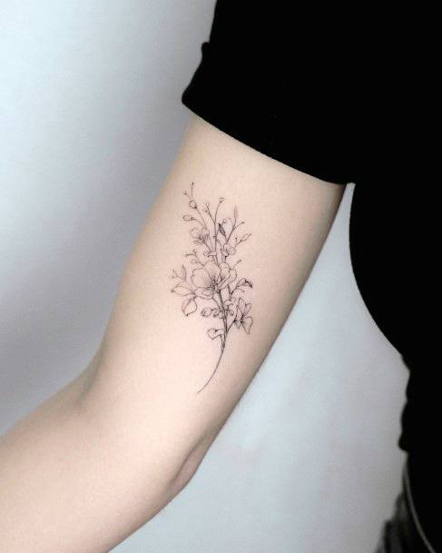 Girl With Darling Bouquet Tattoo Design