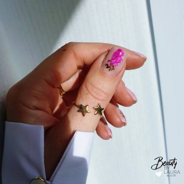 Girl With Darling Bright Pink Nail Design