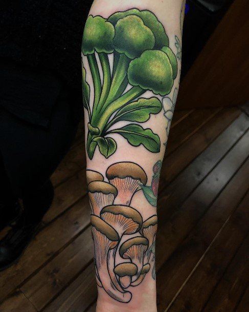 Girl With Darling Broccoli Tattoo Design