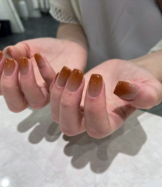 Girl With Darling Brown Dress Nail Design