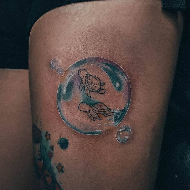 Girl With Darling Bubble Tattoo Design