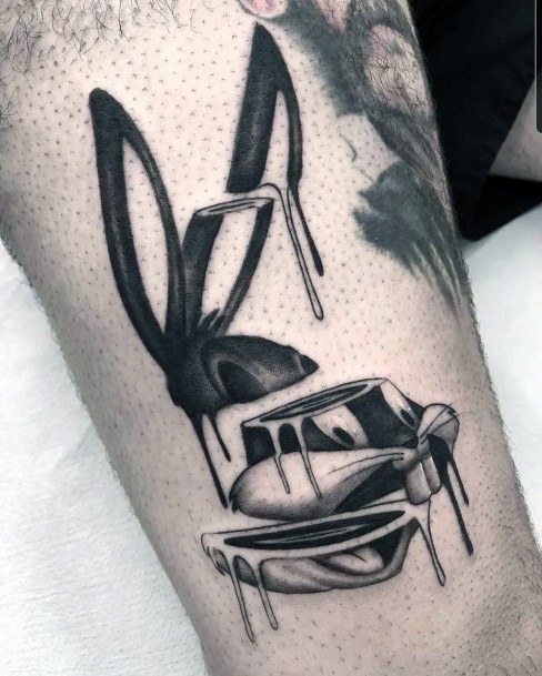 Girl With Darling Bugs Bunny Tattoo Design