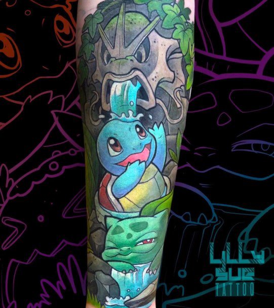 Girl With Darling Bulbasaur Tattoo Design