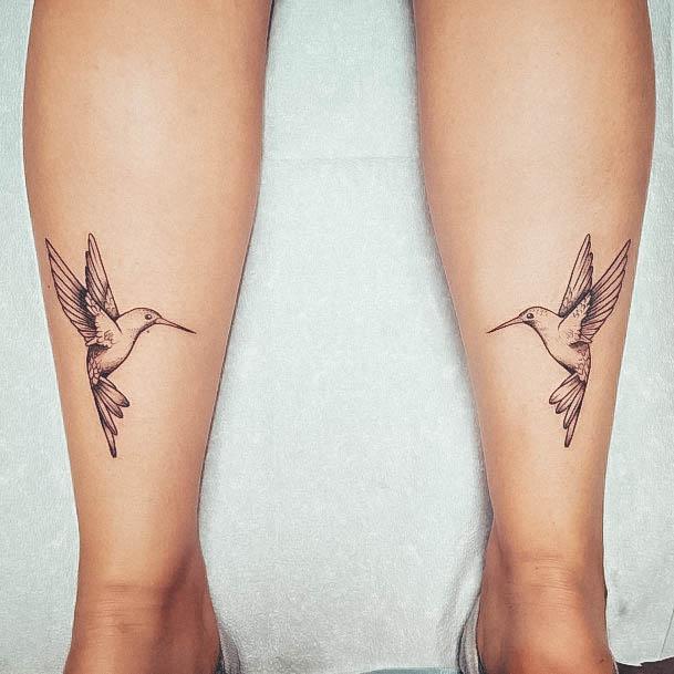 Girl With Darling Calf Tattoo Design