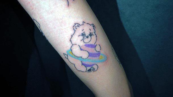 Girl With Darling Carebears Tattoo Design