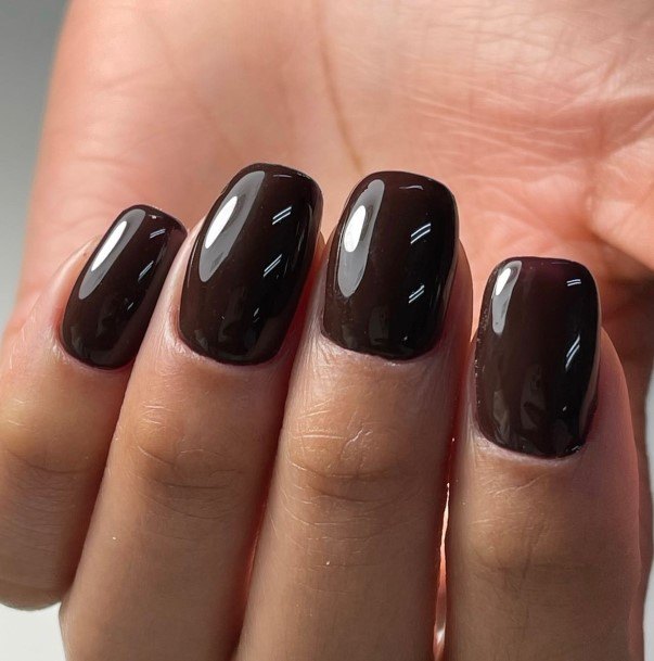 Girl With Darling Chocolate Nail Design