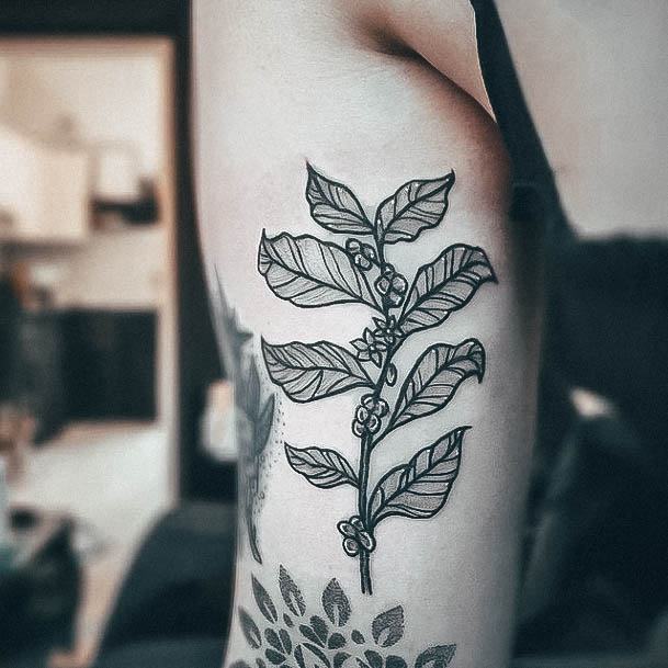 Girl With Darling Coffee Bean Tattoo Design