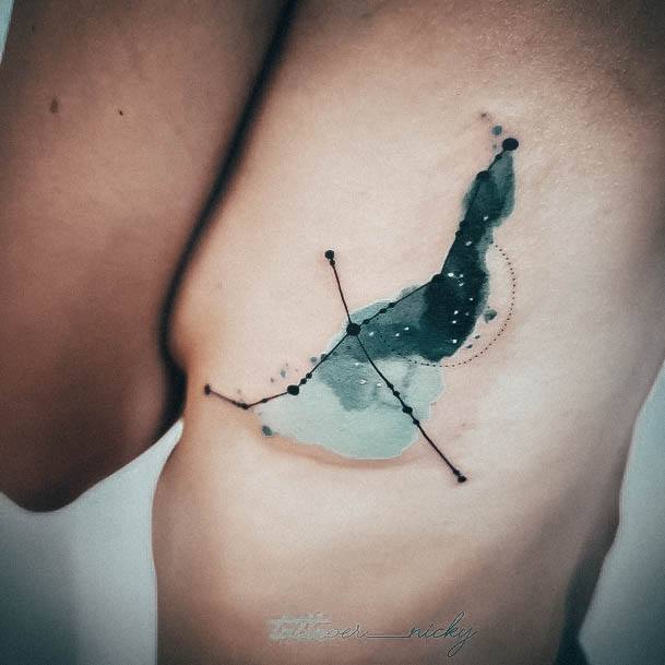 Girl With Darling Constellation Tattoo Design