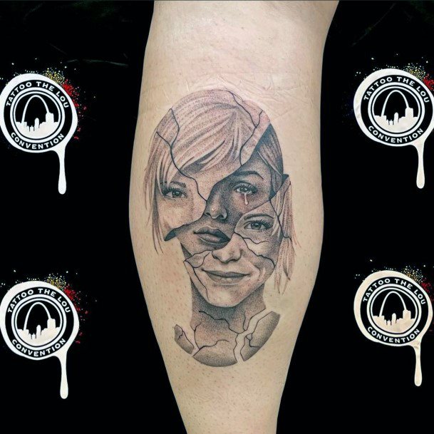 Girl With Darling Depression Tattoo Design