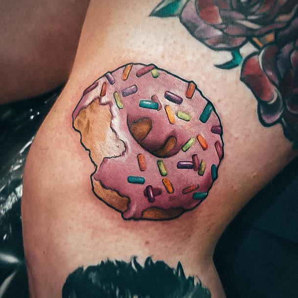 Girl With Darling Donut Tattoo Design