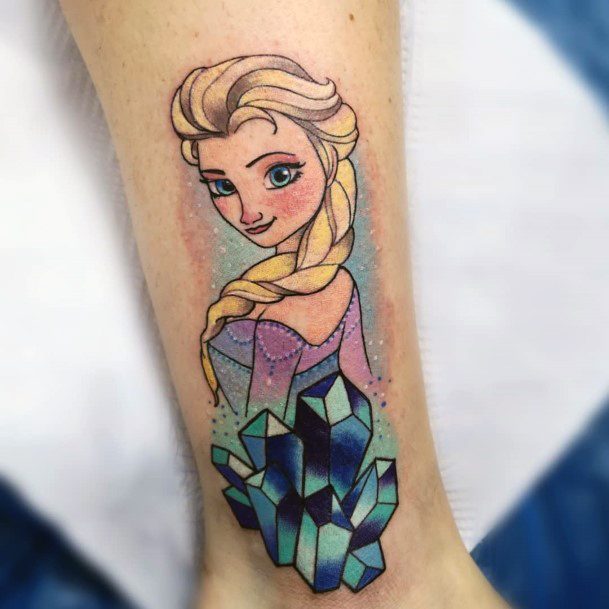 Girl With Darling Elsa Tattoo Design