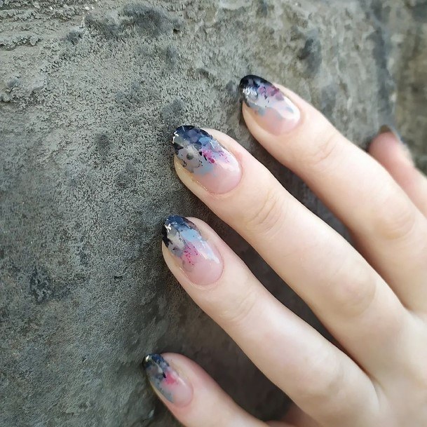 Girl With Darling Foil Nail Design