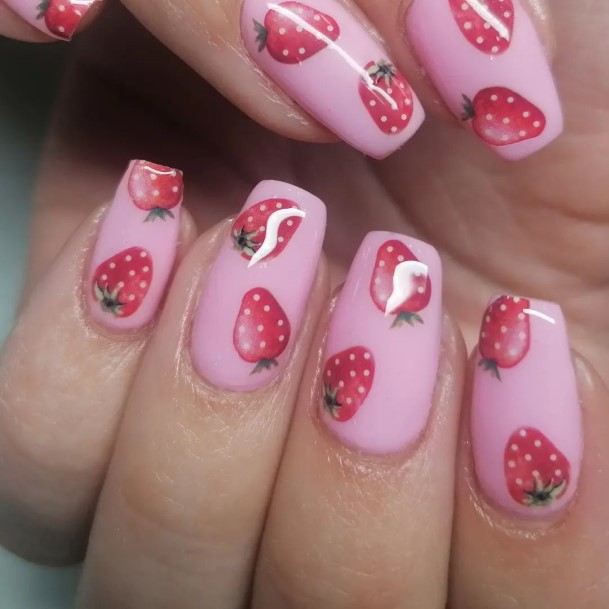 Girl With Darling Fruit Nail Design