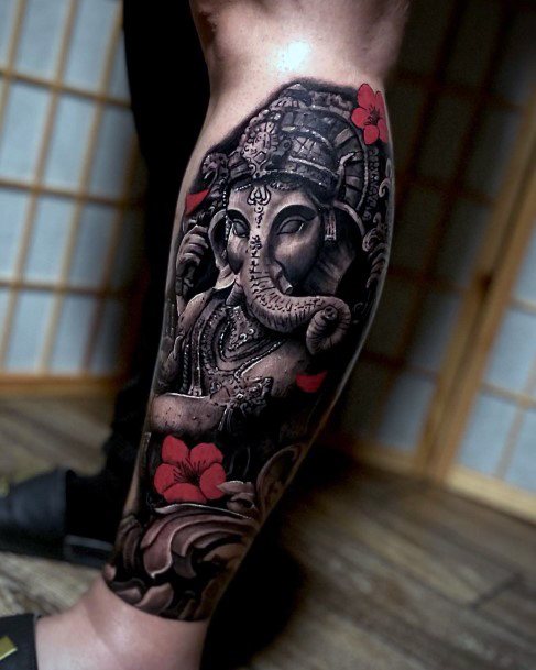 Girl With Darling Ganesha Tattoo Design