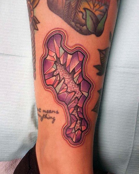 Girl With Darling Geode Tattoo Design
