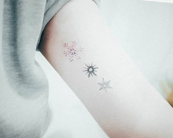 Girl With Darling Girly Tattoo Design Snowflake