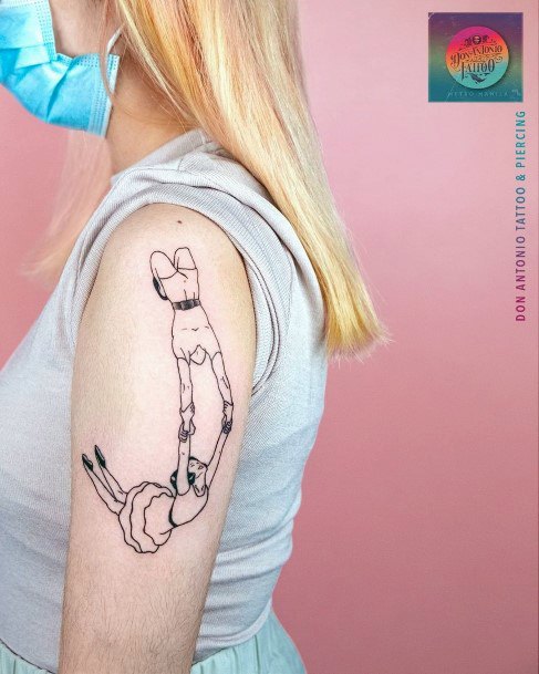 Girl With Darling Gymnastics Tattoo Design