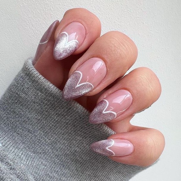 Girl With Darling Heart Nail Design