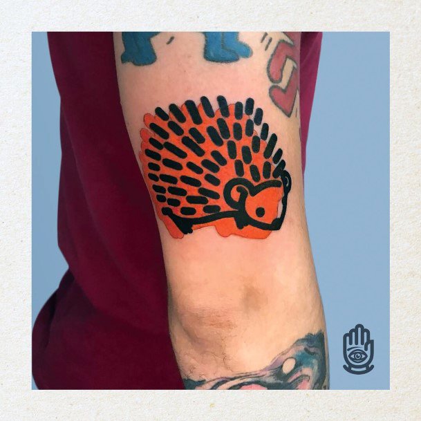 Girl With Darling Hedgehog Tattoo Design