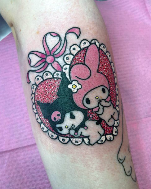 Girl With Darling Hello Kitty Tattoo Design