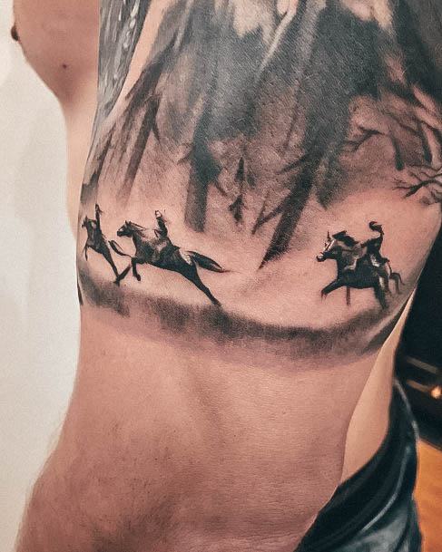 Girl With Darling Horse Tattoo Design