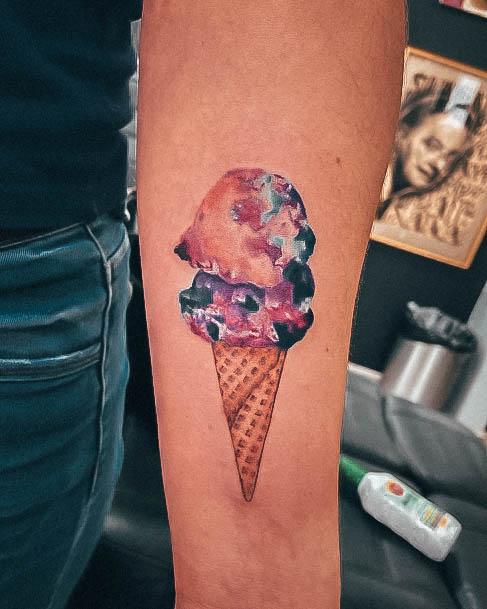 Girl With Darling Ice Cream Tattoo Design