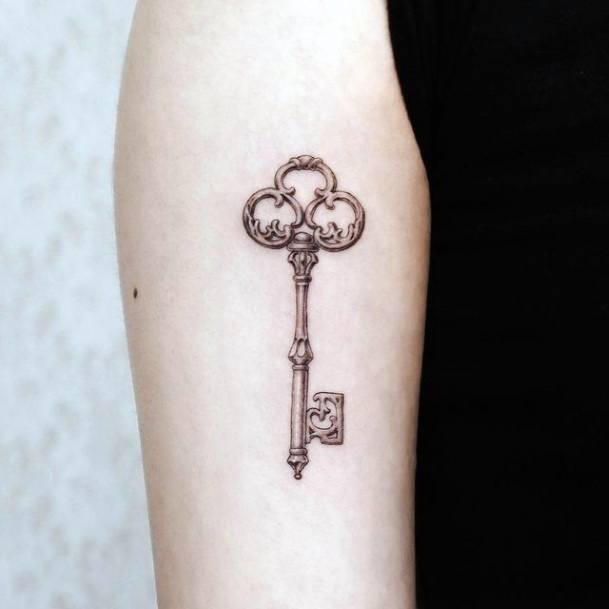 Girl With Darling Key Tattoo Design