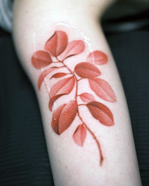 Girl With Darling Leaf Tattoo Design