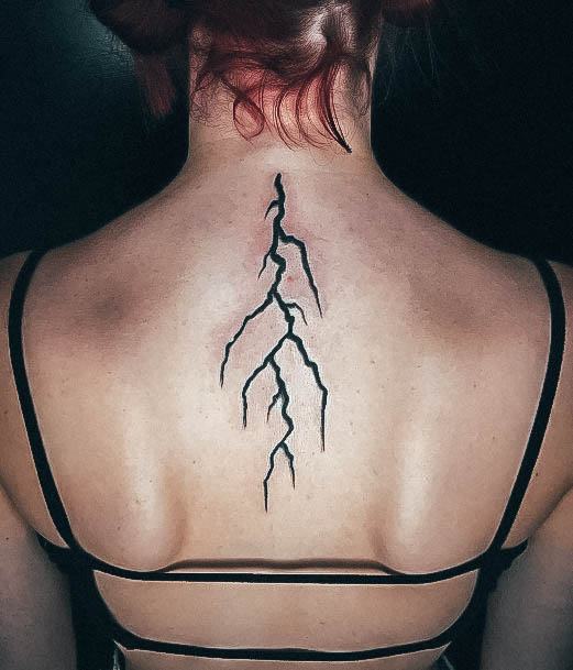 Girl With Darling Lightning Bolt Tattoo Design