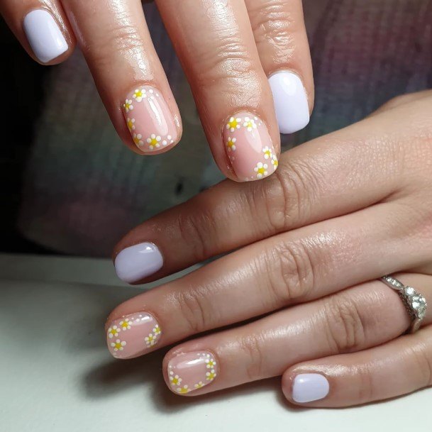 Girl With Darling Lilac Nail Design