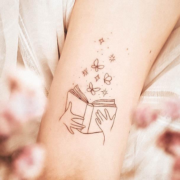 Girl With Darling Line Tattoo Design