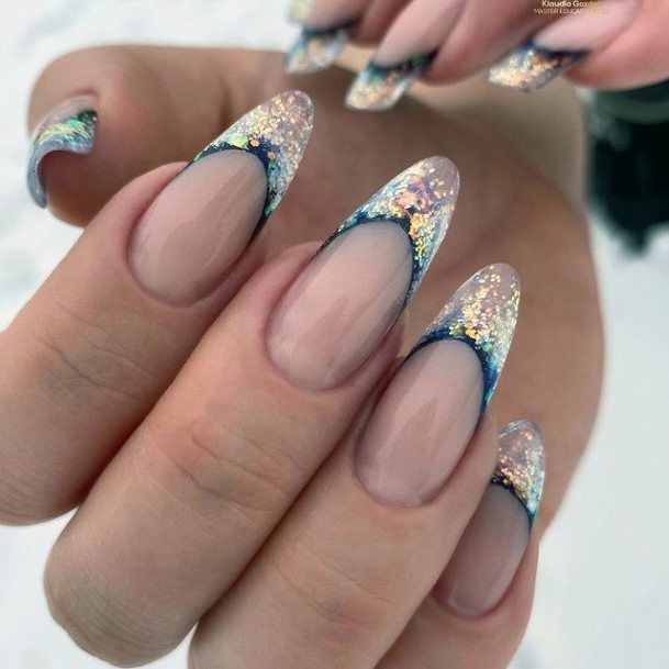 Girl With Darling Long French Nail Design