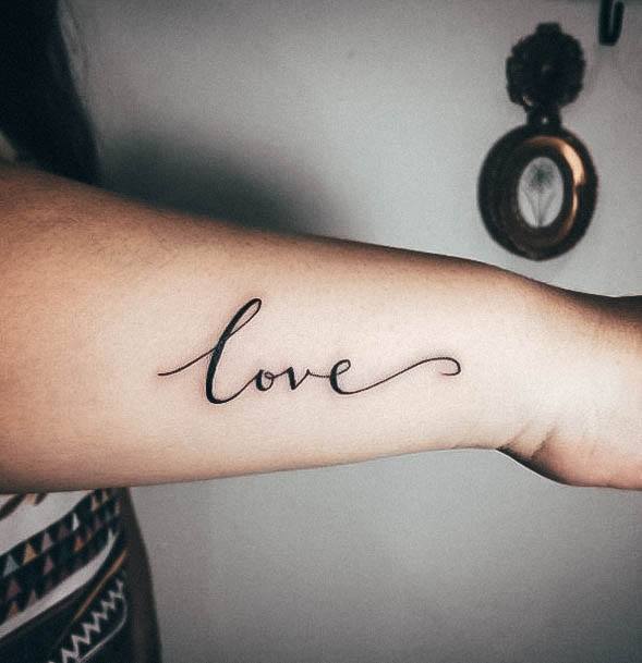 Girl With Darling Love Tattoo Design