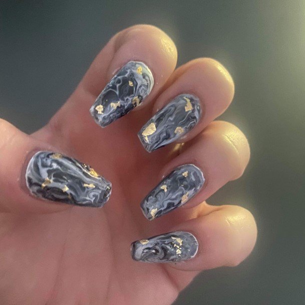 Girl With Darling Marble Nail Design