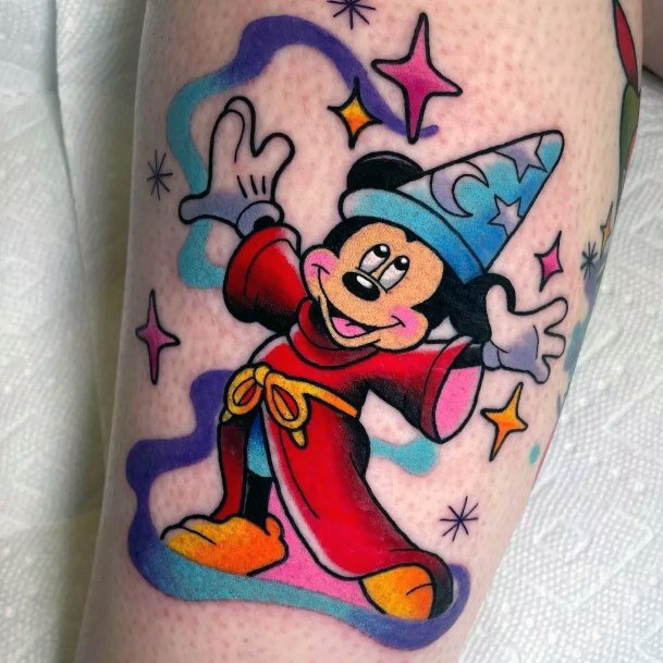 Girl With Darling Mickey Mouse Tattoo Design