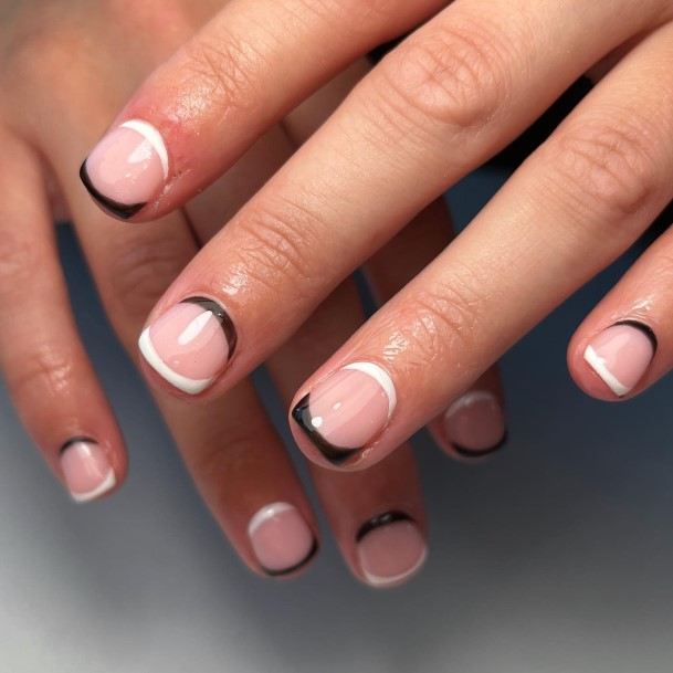 Girl With Darling Monochrome Nail Design