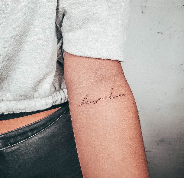 Girl With Darling Name Tattoo Design Cursive