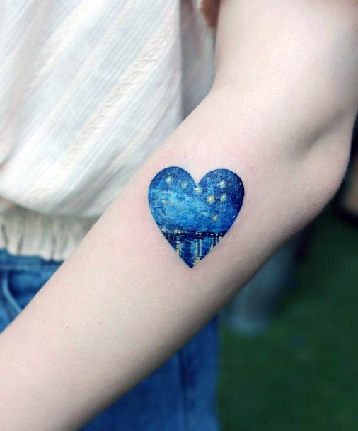 Girl With Darling Night Sky Tattoo Design