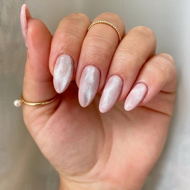 Girl With Darling Pale Pink Nail Design