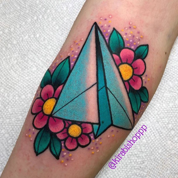 Girl With Darling Paper Airplane Tattoo Design