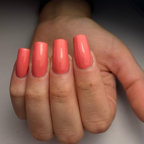 Girl With Darling Peach And Pink Nail Design